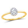 10kt Yellow Gold Womens Oval Diamond Solitaire Stackable Band Ring 1/3 Cttw