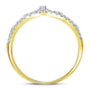 10kt Yellow Gold Womens Round Diamond Crown Tiara Fashion Band Ring 1/5 Cttw