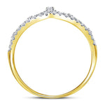 10kt Yellow Gold Womens Round Diamond Crown Tiara Fashion Band Ring 1/5 Cttw