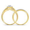 14kt Yellow Gold Round Diamond Bridal Wedding Ring Band Set 1/2 Cttw