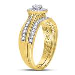 14kt Yellow Gold Round Diamond Bridal Wedding Ring Band Set 1/2 Cttw