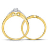 14kt Yellow Gold Round Diamond Bridal Wedding Ring Band Set 1/2 Cttw