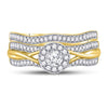 10kt Yellow Gold Round Diamond Bridal Wedding Ring Band Set 1/2 Cttw