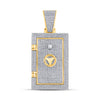 10kt Yellow Gold Mens Round Diamond Bank Safe Vault Charm Pendant 1-1/3 Cttw