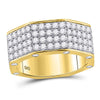 14kt Yellow Gold Mens Round Diamond Octagon Nut Band Ring 2-3/4 Cttw