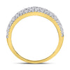 14kt Yellow Gold Womens Round Diamond Pave Fashion Band Ring 2 Cttw