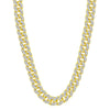 10kt Yellow Gold Mens Round Diamond Cuban Link Chain Necklace 13-1/5 Cttw