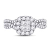 14kt White Gold Princess Diamond Bridal Wedding Ring Band Set 1 Cttw