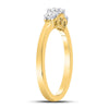 14kt Yellow Gold Round Diamond 3-stone Bridal Wedding Engagement Ring 1/2 Cttw