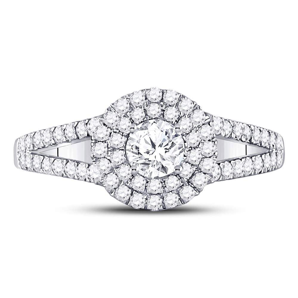 14kt White Gold Round Diamond Solitaire Bridal Wedding Engagement Ring 1 Cttw