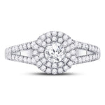 14kt White Gold Round Diamond Solitaire Bridal Wedding Engagement Ring 1 Cttw