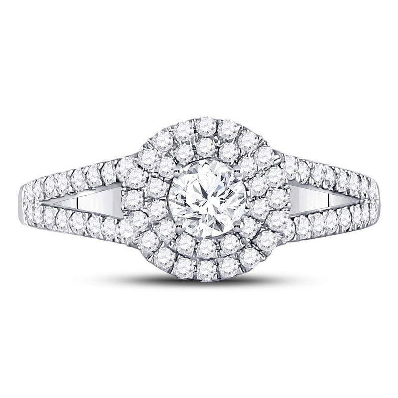 14kt White Gold Round Diamond Solitaire Bridal Wedding Engagement Ring 1 Cttw