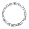 10kt White Gold Womens Round Diamond Heart Eternity Band Ring 3/8 Cttw