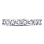 10kt White Gold Womens Round Diamond Heart Eternity Band Ring 3/8 Cttw