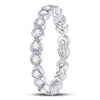 10kt White Gold Womens Round Diamond Heart Eternity Band Ring 3/8 Cttw