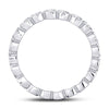 10kt White Gold Womens Round Diamond Heart Eternity Band Ring 3/8 Cttw