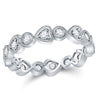 10kt White Gold Womens Round Diamond Heart Eternity Band Ring 3/8 Cttw