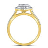 10kt Yellow Gold Diamond Heart Bridal Wedding Ring Band Set 1/3 Cttw