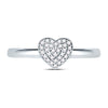 10kt White Gold Womens Round Diamond Heart Cluster Ring 1/10 Cttw