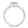 10kt White Gold Womens Round Diamond Heart Cluster Ring 1/10 Cttw