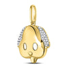 10kt Yellow Gold Womens Round Diamond Puppy Dog Emoji Animal Pendant 1/12 Cttw