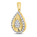 10kt Yellow Gold Womens Round Diamond Teardrop Pendant 1/6 Cttw