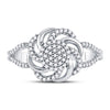 10kt White Gold Womens Round Diamond Flower Petals Cluster Ring 1/4 Cttw