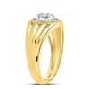 10kt Yellow Gold Mens Round Diamond Circle Cluster Ring 1/10 Cttw