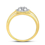 10kt Yellow Gold Mens Round Diamond Circle Cluster Ring 1/10 Cttw