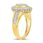 10kt Yellow Gold Womens Round Diamond Marquise-shape Cluster Ring 1/4 Cttw