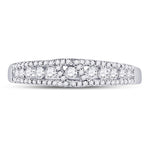 14kt White Gold Womens Round Diamond Anniversary Band Ring 1/2 Cttw