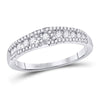 14kt White Gold Womens Round Diamond Anniversary Band Ring 1/2 Cttw