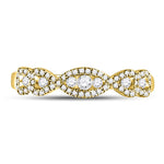 14kt Yellow Gold Womens Round Diamond 3-Stone Anniversary Band Ring 3/8 Cttw