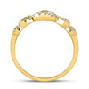 14kt Yellow Gold Womens Round Diamond 3-Stone Anniversary Band Ring 3/8 Cttw