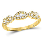 14kt Yellow Gold Womens Round Diamond 3-Stone Anniversary Band Ring 3/8 Cttw