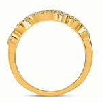 14kt Yellow Gold Womens Round Diamond 3-Stone Band Ring 1/3 Cttw