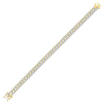 10kt Yellow Gold Mens Round Diamond Cuban Link Bracelet 1-7/8 Cttw