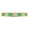 10kt Yellow Gold Womens Round Emerald Stackable Band Ring 1/4 Cttw