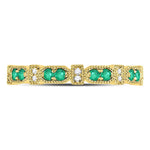 10kt Yellow Gold Womens Round Emerald Stackable Band Ring 1/4 Cttw