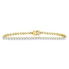 10kt Yellow Gold Mens Round Diamond Studded Tennis Bracelet 8 Cttw