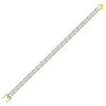 10kt Yellow Gold Mens Round Diamond Cuban Link Choker Bracelet 2-5/8 Cttw