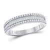 14kt White Gold Womens Round Diamond Anniversary Band Ring 1/2 Cttw