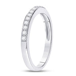 10kt White Gold Womens Round Diamond Single Row Band Ring 1/4 Cttw