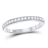 10kt White Gold Womens Round Diamond Single Row Band Ring 1/4 Cttw