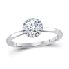 14kt White Gold Round Diamond Solitaire Bridal Wedding Engagement Ring 7/8 Cttw