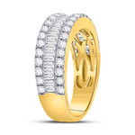 14kt Yellow Gold Womens Baguette Diamond Fashion Anniversary Ring 1-1/2 Cttw