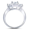 14kt White Gold Princess Diamond 3-stone Bridal Wedding Engagement Ring 1-1/2 Cttw