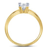 14kt Yellow Gold Womens Princess Diamond Solitaire Bridal Wedding Engagement Ring 3/4 Cttw