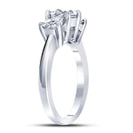 14kt White Gold Princess Diamond 3-stone Bridal Wedding Engagement Ring 1-1/2 Cttw