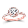 14kt Rose Gold Round Diamond Solitaire Bridal Wedding Engagement Ring 1-5/8 Cttw